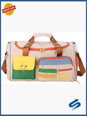 Small Gym Bag with Shoe Compartment - Nylon Travel Duffle Weekender